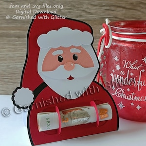 Santa Geldhalter, Geschenkkarte, Geldhalter für Weihnachten, Weihnachtsmann, svg, Cricut, Silhouette, für Kinder, für ihn, für sie