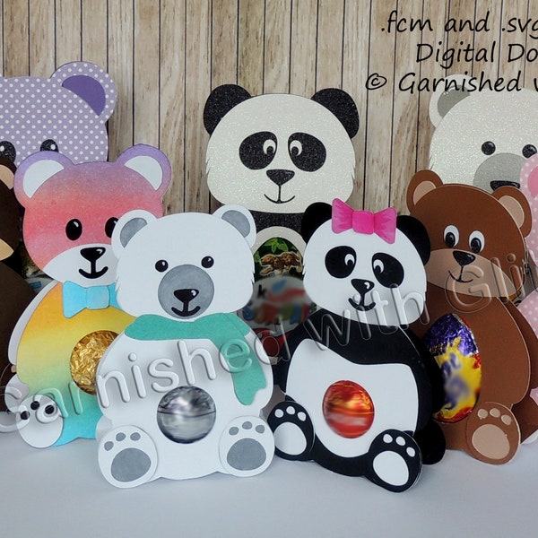 EggBeart and Friends, Digital Download. fcm/svg. Polar, Panda, Brown,Teddy Bear. 5 sizes. Confectionery not included!