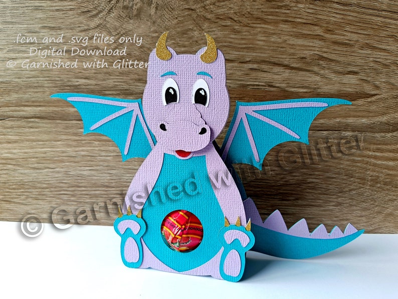 Dragon, Confectionery Holder, Chocolate Egg, wrapper, Digital Cutting File, svg, cricut craft, party gift, easter, egg hunt, kids craft image 3