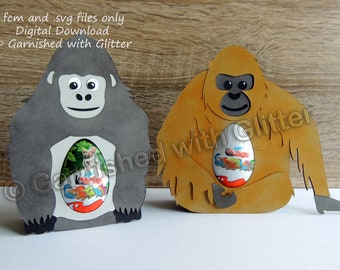 Great Apes - Gorilla and Orangutan Egg & Confectionery Holders.  svg and fcm, Digital Download. Confectionery not included.
