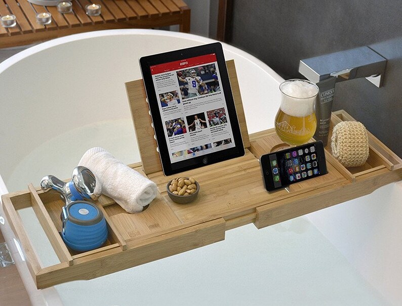 Bathtub/Laptop/Breakfast Bamboo Tray Bath Caddy | Etsy