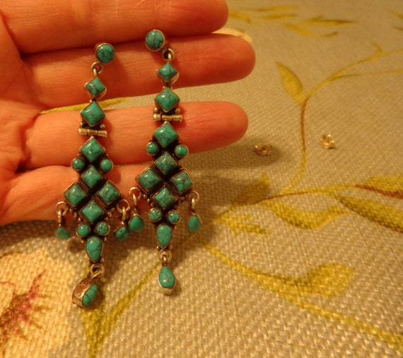 Unique 925 Handmade Hinged Navajo? Turquoise Chan… - image 3