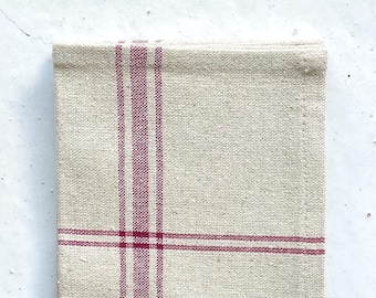 Rustic French Linen Tea Towel | Natural Linen Kitchen Towel - Thick Linen, 220 Thread Count, Natural Linen, Antique Look, Made in France