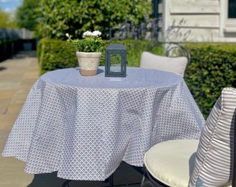 Waxed tablecloth for outdoor, round, oilcloth tablecloth, wipe clean, made in France, outdoor tablecloth, matt finish, rectangular available