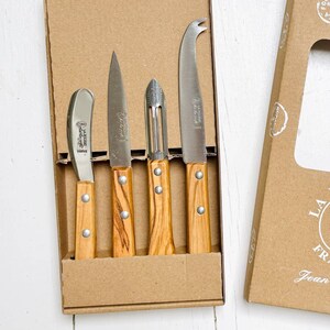 Set of kitchen kives with a cheese knife and butter knife made in France
