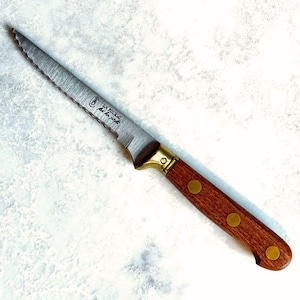 French Serrated Utility Knife - Rosewood Handle, Stainless Steel Blade