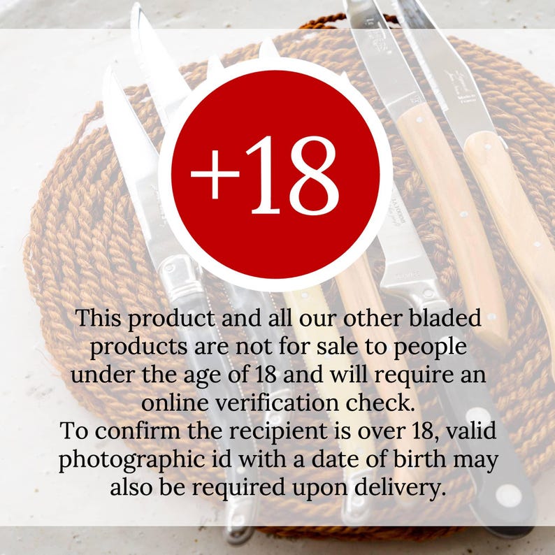 Our cutlery products are not for sale to customer under the age of 18