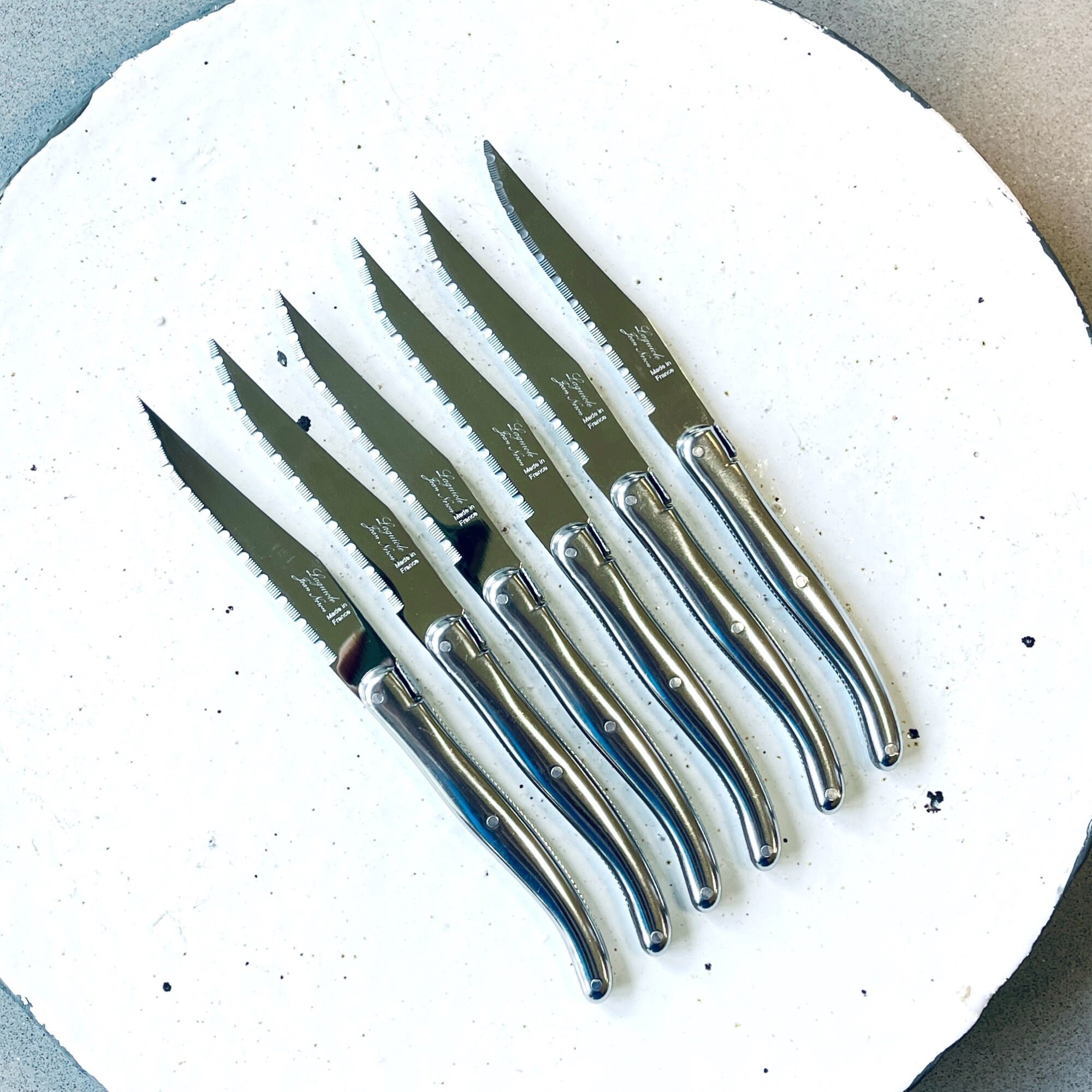 Laguiole Steak Knives Knife Set of 6 Stainless Steel Knives Etsy