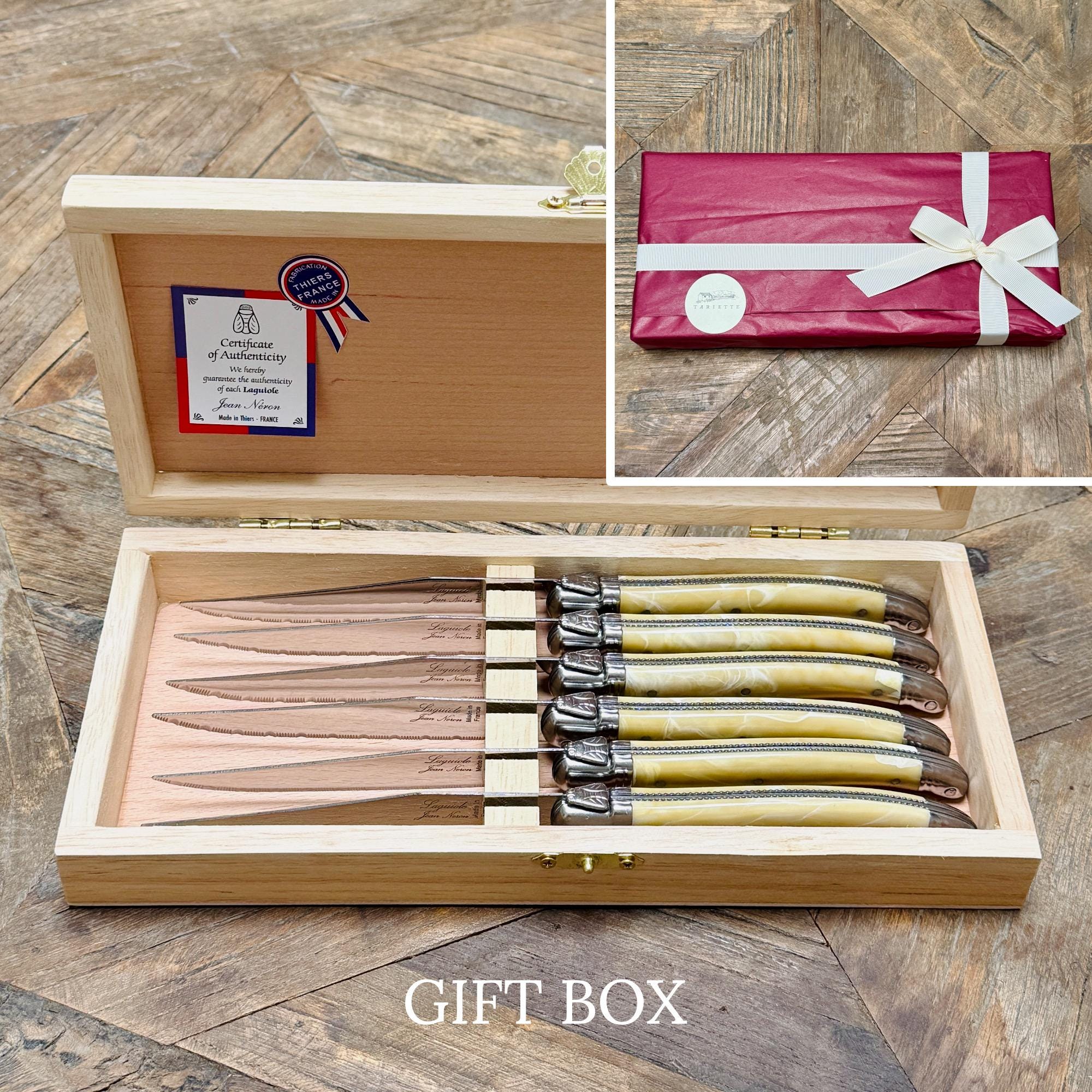 Laguiole Steak Knives Set - 6 Pieces - Serrated Stainless Steel