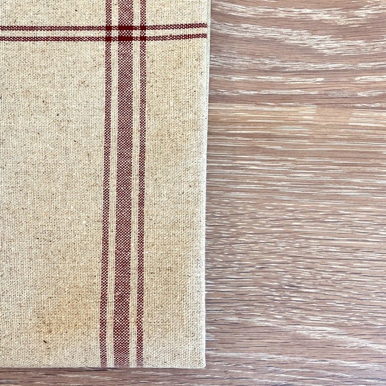Striped linen tea towel made in France