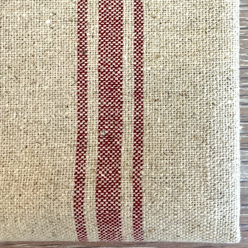 Close up on French linen tea towel