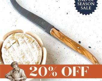 Laguiole Cheese Knife - Olive Wood Handle, Authentic French Cutlery