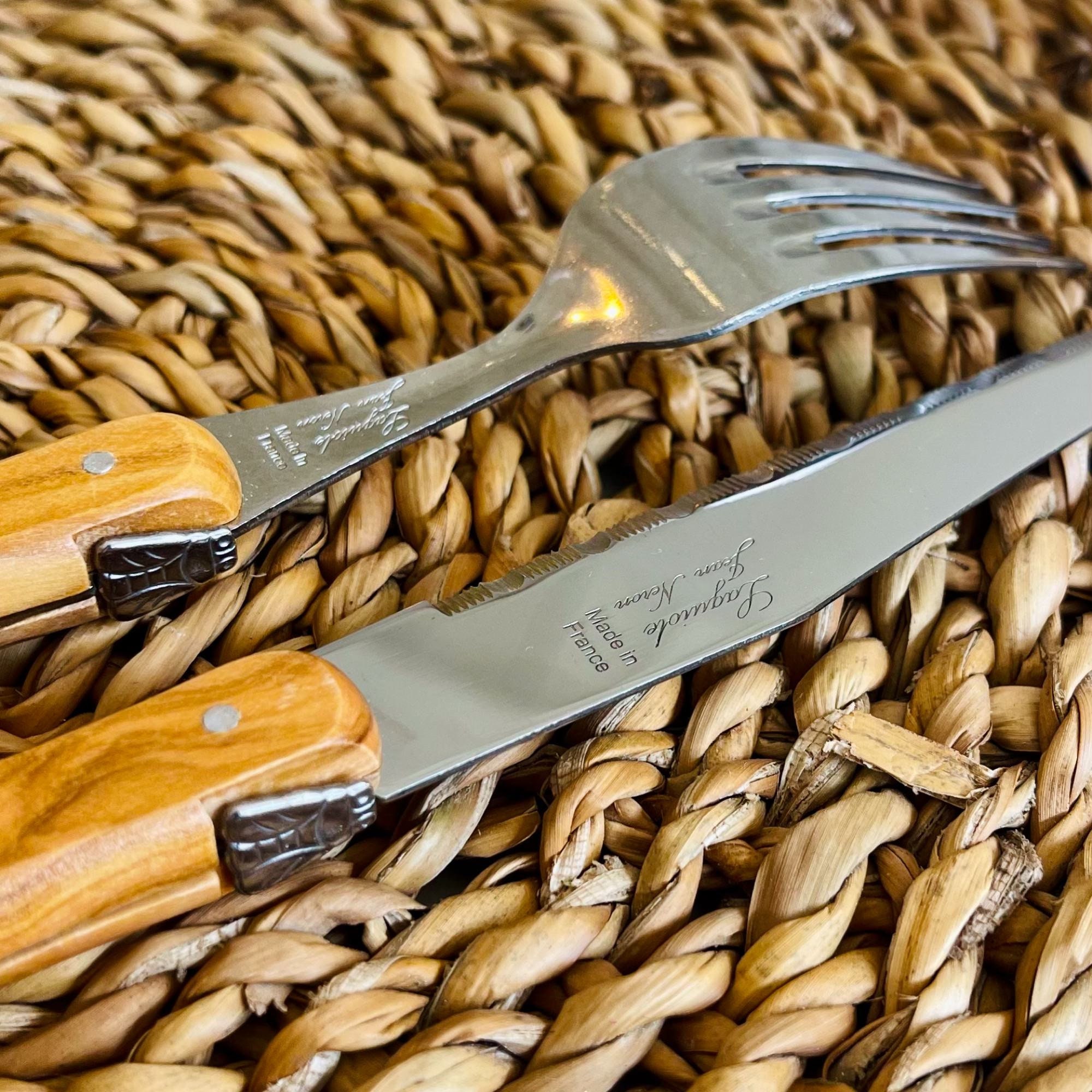 Laguiole Olive Wood Forks Set of 6 Laguiole Forks Olive Wood Etsy UK