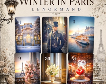 Winter in Paris Lenormand – 36 Vintage Fortune Telling Cards – Elegant Oracle Deck