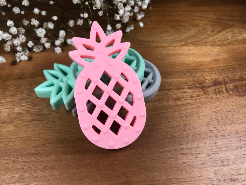 Pineapple Silicone Teether Teething Toy Sensory Teether Baby Teether Silicone Baby Girl Baby Boy Baby Gift Baby Shower Gift image 8