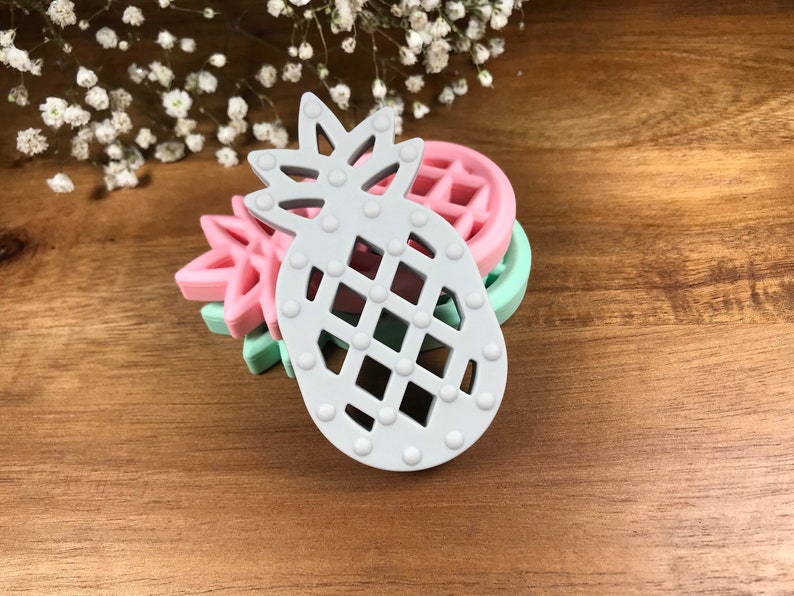 Pineapple Silicone Teether Teething Toy Sensory Teether Baby Teether Silicone Baby Girl Baby Boy Baby Gift Baby Shower Gift image 4