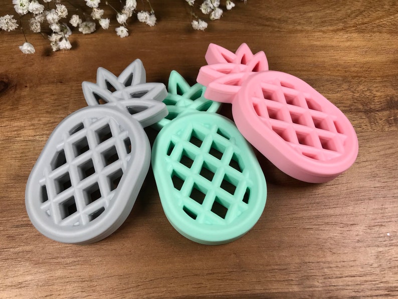 Pineapple Silicone Teether Teething Toy Sensory Teether Baby Teether Silicone Baby Girl Baby Boy Baby Gift Baby Shower Gift image 1