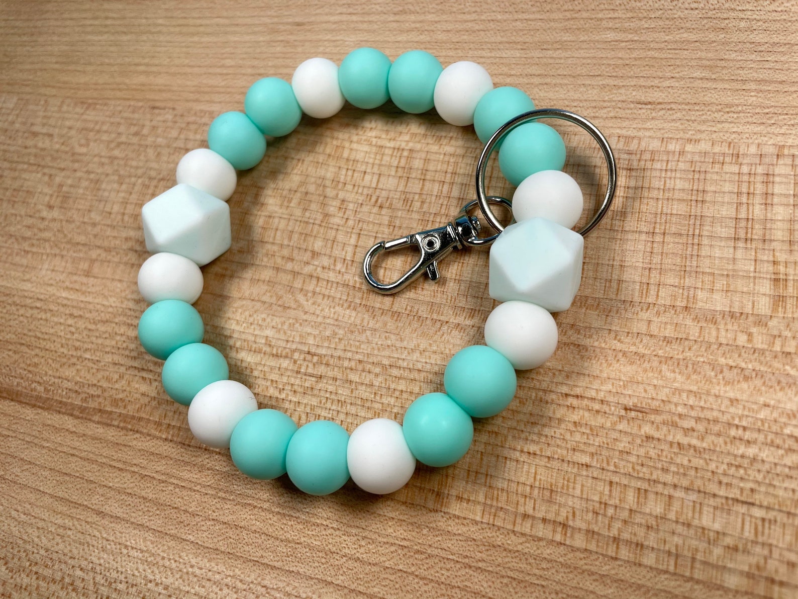 Pastel Silicone Keychain Wristlet Silicone Beaded Keychain Etsy UK