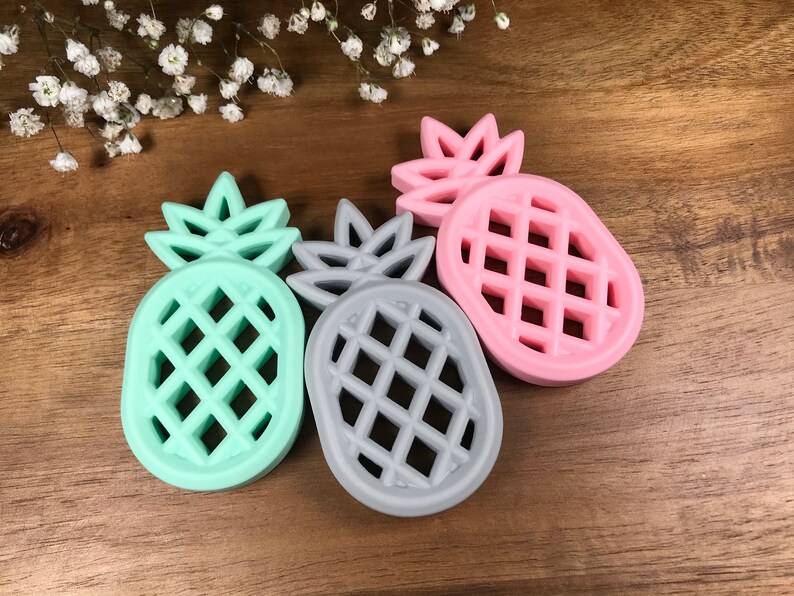 Pineapple Silicone Teether Teething Toy Sensory Teether Baby Teether Silicone Baby Girl Baby Boy Baby Gift Baby Shower Gift image 2