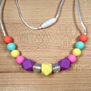 Silicone Sensory Necklace | Silicone Bead Sensory Necklace | Silicone Bead Jewelry |  Fidget Necklace | Silicone Necklace | Fidget Jewelry