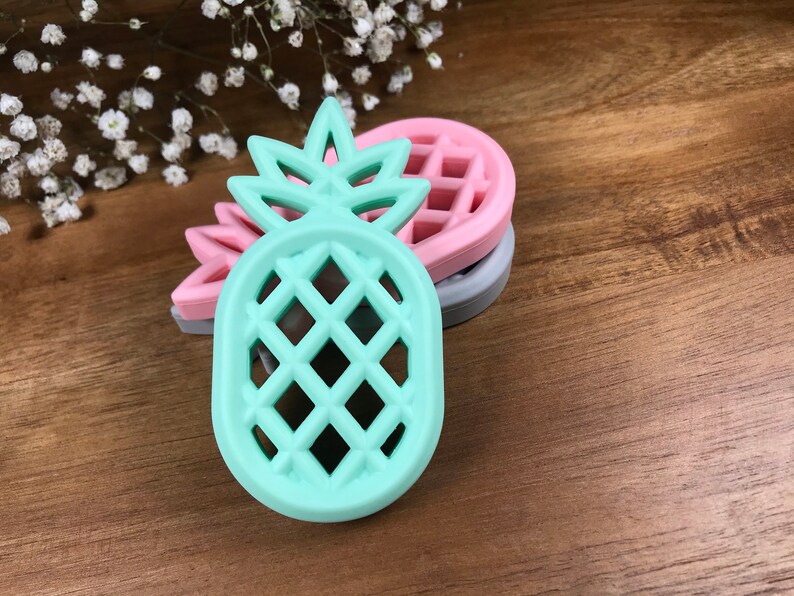 Pineapple Silicone Teether Teething Toy Sensory Teether Baby Teether Silicone Baby Girl Baby Boy Baby Gift Baby Shower Gift Aqua