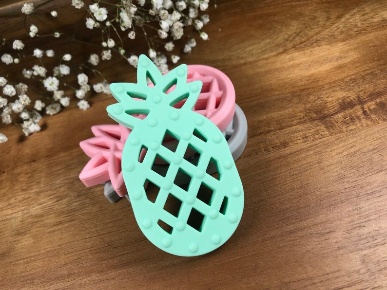 Pineapple Silicone Teether Teething Toy Sensory Teether Baby Teether Silicone Baby Girl Baby Boy Baby Gift Baby Shower Gift image 6