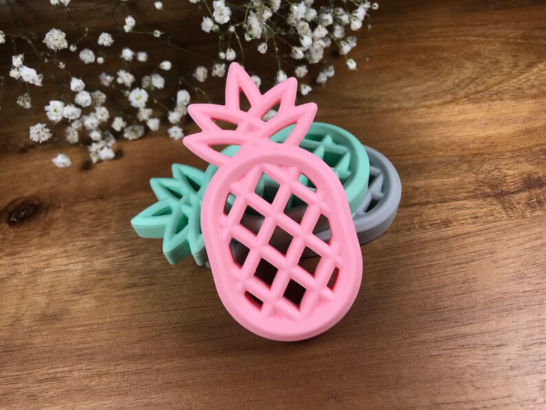 Pineapple Silicone Teether Teething Toy Sensory Teether Baby Teether Silicone Baby Girl Baby Boy Baby Gift Baby Shower Gift Pink