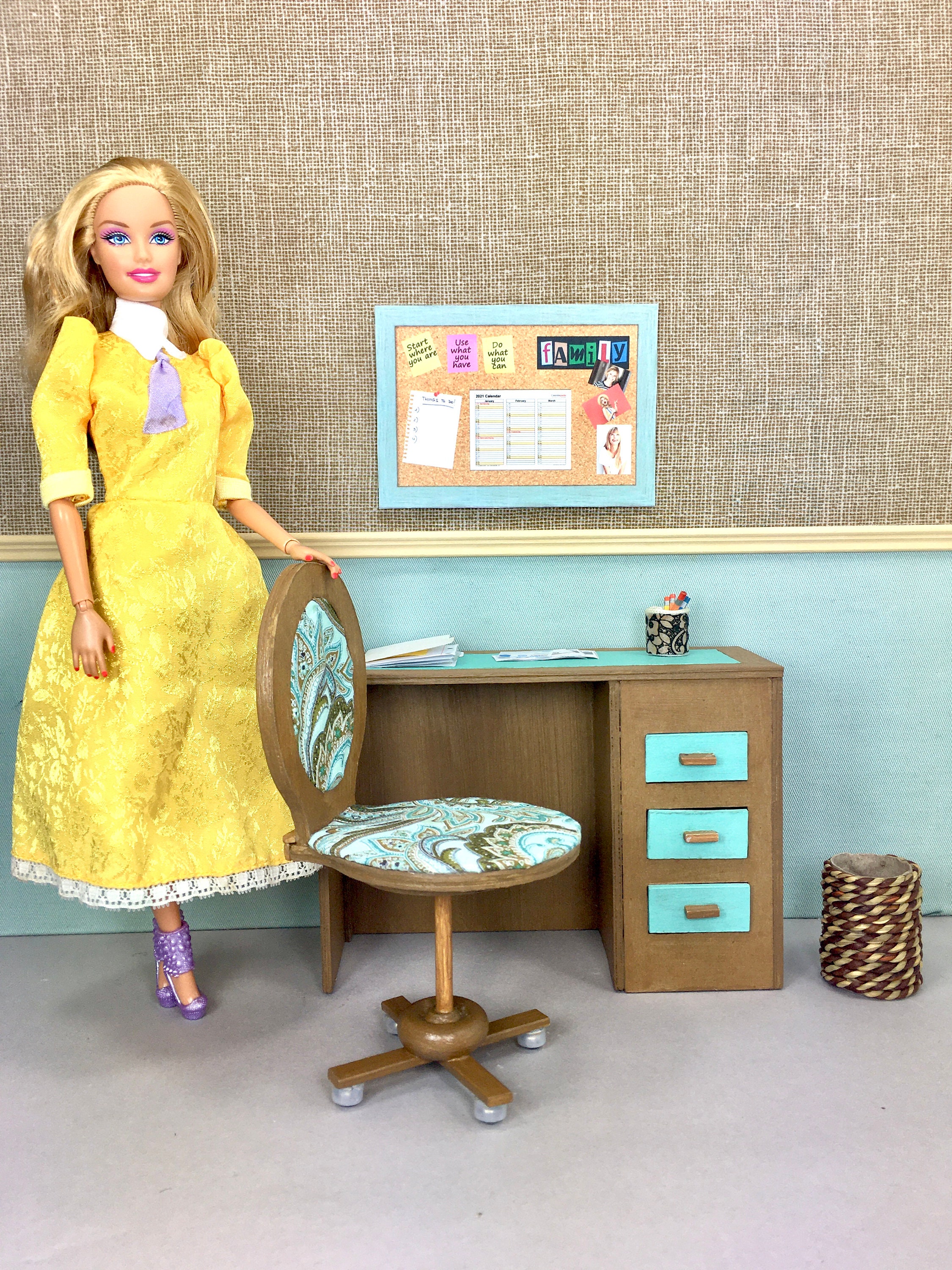 Barbie Doll Furniture Handmade Old Fashioned Office Desk and Etsy
