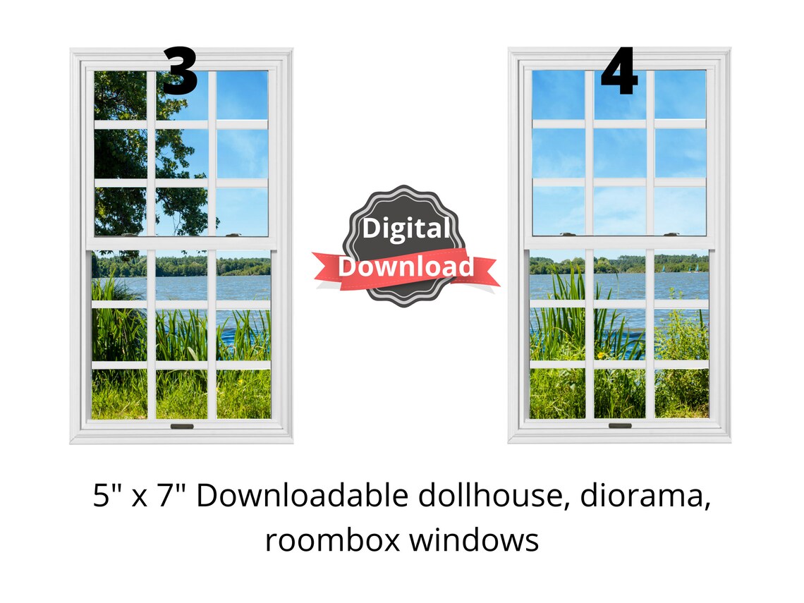 18 DIGITAL DOWNLOAD Images of 1:6 Scale WHITE Windows With - Etsy