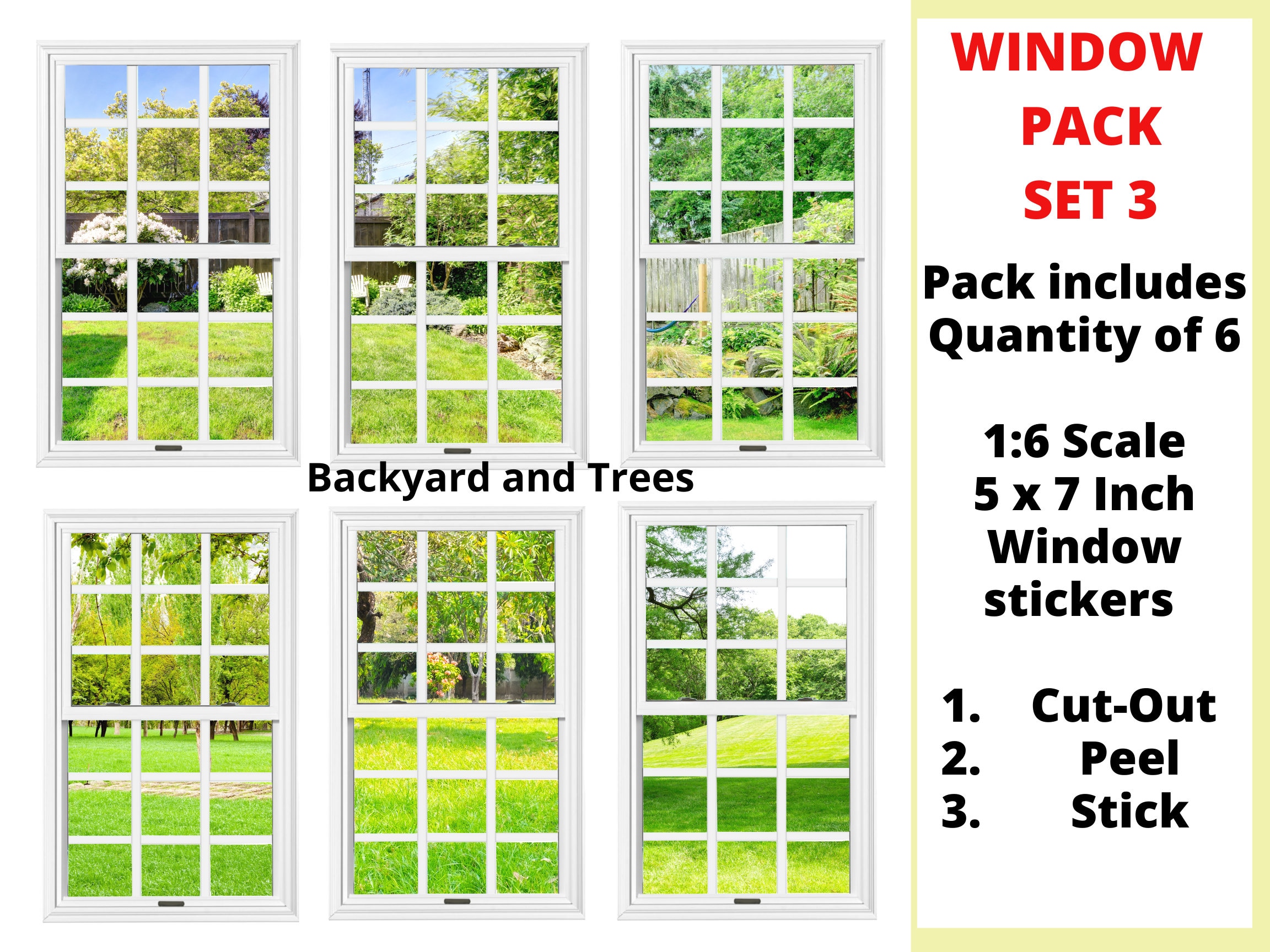 Windows Pickaxe 1:6 Scale White Windows, Pick-a-scene Sticker Set - Etsy