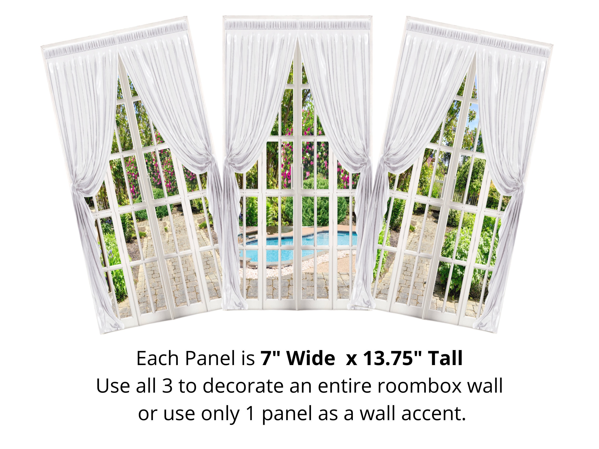 STICKERS 16 Scale 3 Panel Garden Patio Door STICKER SET for Etsy
