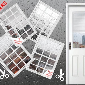 1:6 Scale Rainy Day White Window and Door Sticker Set, Set 1