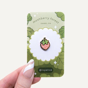 Mini Strawberry - 16mm Small Filler Cottagecore Hard Enamel Pin, Kawaii Fruit Lapel Jewelry, Pastel Ita Bag Metal Pin