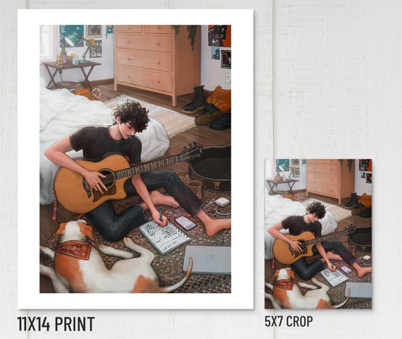 Finding The Words Music Lover Aesthetic Guitar Player Wall Etsy