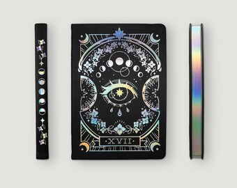 Holo Star Hardcover Journals - A5 dot grid 100gsm paper - Holographic Foil Tarot Notebook
