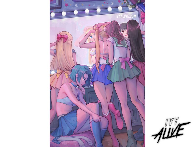 Dress Up! Pink Aesthetic Anime Art Print 