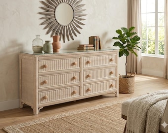Vintage Henry Link Lexington Wicker 6-Drawer Dresser