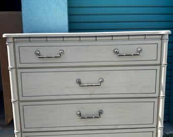 Vintage Faux Bamboo 4-Drawer Dresser by Florida Furniture Industries – Palm Beach Regency