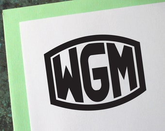 Bold Monogram Stamp - Wedding - Save the Date - Personalized Gift - Housewarming - Wood stamp - Custom - Self Inking - Initials - Maker