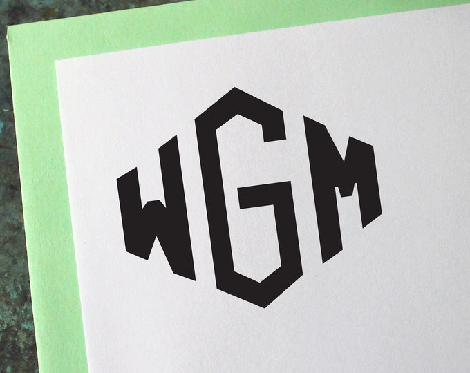 M MONOGRAM ROUND STAMP — Pretty in Ink Stamps