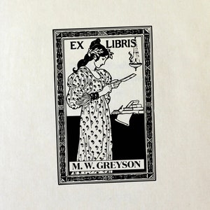 Ex Libris Bookplate Stamp - Victorian Woman - Perfect Gift for Book Lover - Library - Teacher - Custom - Wedding - Christmas - Graduation