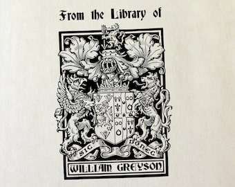 Ex Libris Bookplate Stamp - Medieval Coat of Arms - Perfect Gift Book Lover - Library - Teacher - Custom - Wedding - Christmas - Graduation