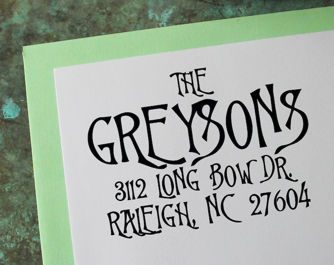 Nightmare Before Christmas Return Address Stamp - Personalized Gift - Housewarming - Wedding - Save the Date - Halloween - Gothic - Holiday