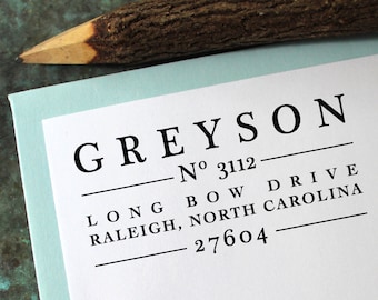Custom Address Stamp, Traditional - Personalized Gift - Housewarming - Newlywed - Wedding - Save the Date - Christmas Card - Self Inking