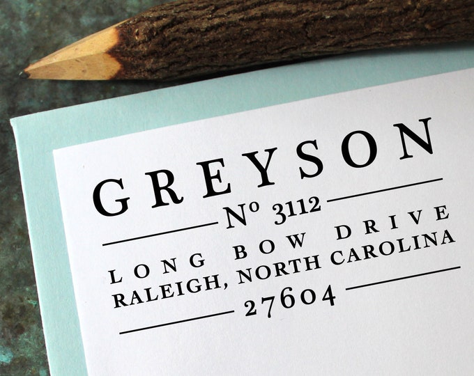 Custom Address Stamp, Traditional - Personalized Gift - Housewarming - Newlywed - Wedding - Save the Date - Christmas Card - Self Inking