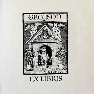Ex Libris Bookplate Stamp -  Victorian Cherubs - Perfect Gift for Book Lover - Library - Teacher - Custom - Wedding - Christmas - Graduation