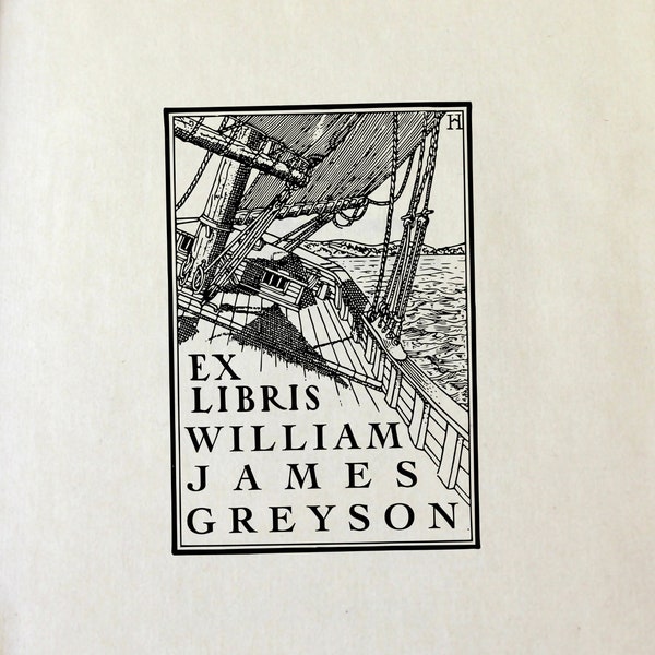 Ex Libris Bookplate Stamp - Ship Sailor Nautical - Perfect Gift Book Lover - Library - Teacher - Custom - Wedding - Christmas - Graduation