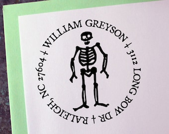 Custom Address Stamp, Pirate Flag - Edward Ned Low - Gothic - Personalized Gift - Housewarming - Save the Date - Christmas - Halloween