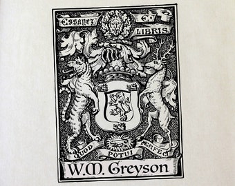 Ex Libris Bookplate Stamp - Medieval Coat of Arms - Perfect Gift Book Lover - Library - Teacher - Custom - Wedding - Christmas - Graduation