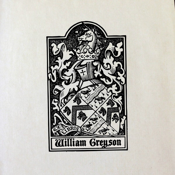 Ex Libris Exlibris Bookplate Stamp - Escudo de Armas Medieval - Gift Book Lover - Biblioteca - Profesor - Custom - Bodas - Navidad - Graduación